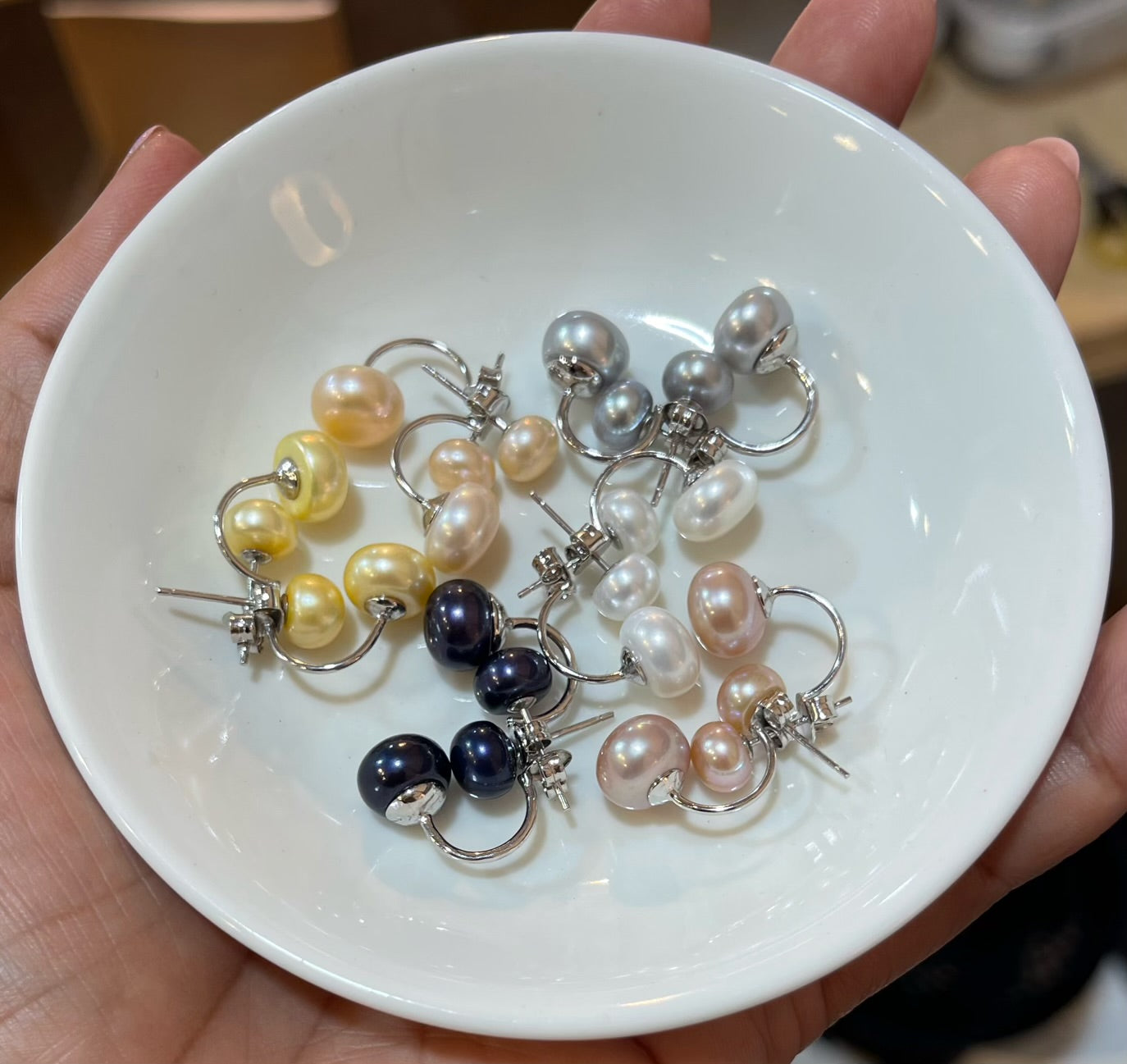 Two in One Freshwater Pearl Earrings - jptreasureschest